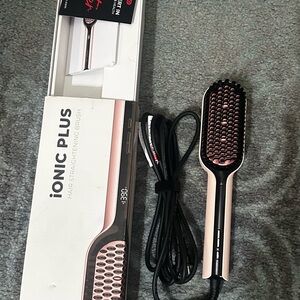 TYMO Ionic Plus Hair Straightening Brush - Pink and Black